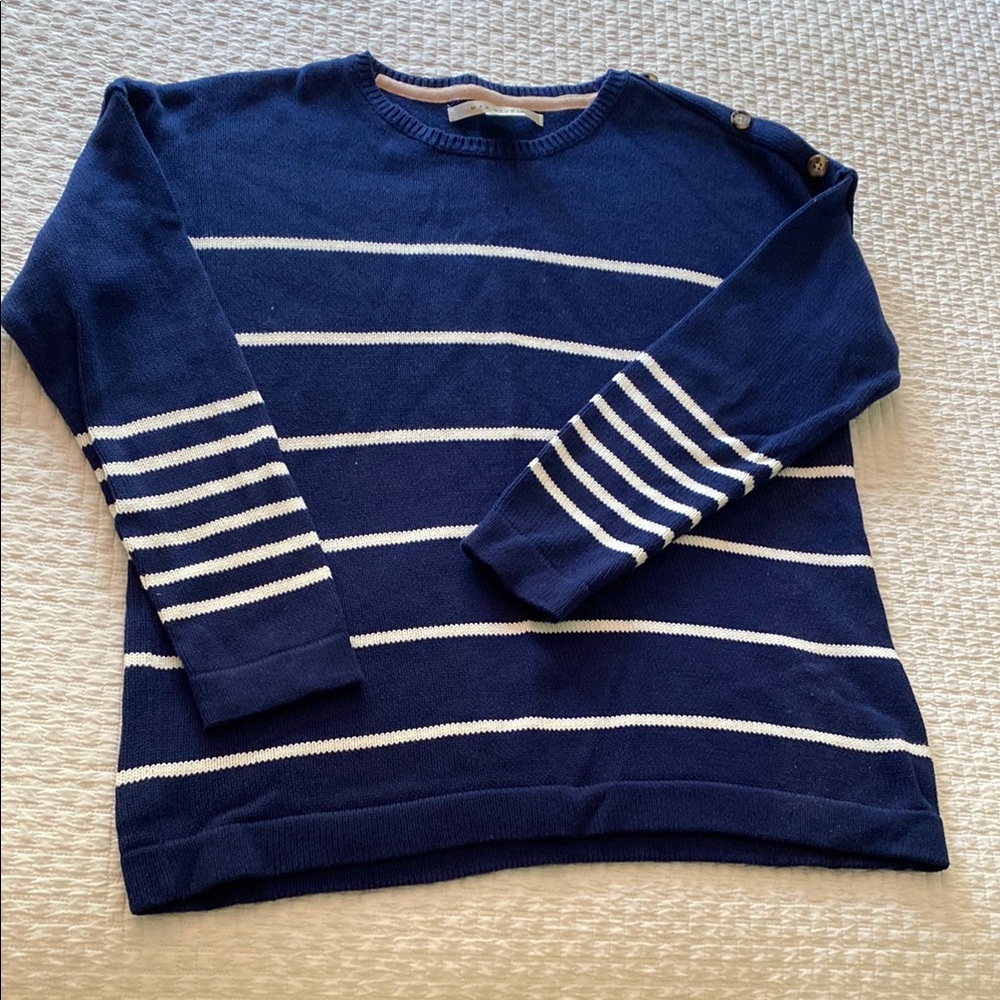 Max Studio Blue and White Knit Sweater